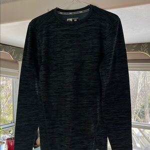 RBX Men’s Black and Green Long Sleeve Waffle Grid Shirt. Small